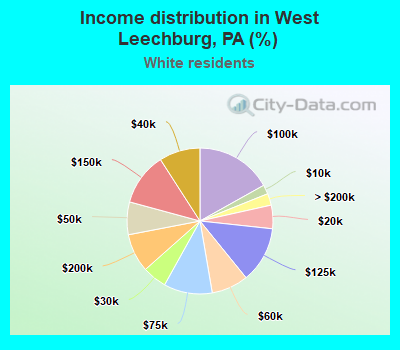 Income distribution in West Leechburg, PA (%)