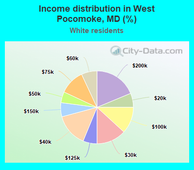 Income distribution in West Pocomoke, MD (%)