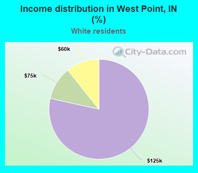 Income distribution in West Point, IN (%)