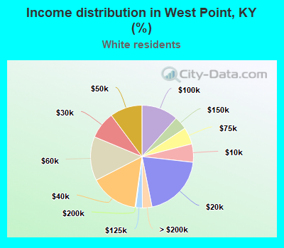 Income distribution in West Point, KY (%)