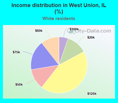 Income distribution in West Union, IL (%)