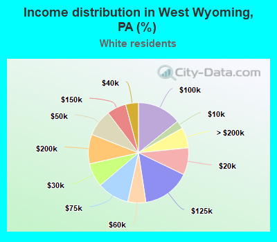 Income distribution in West Wyoming, PA (%)