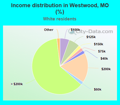 Income distribution in Westwood, MO (%)