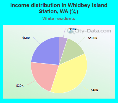 Income distribution in Whidbey Island Station, WA (%)