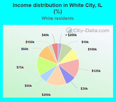 Income distribution in White City, IL (%)