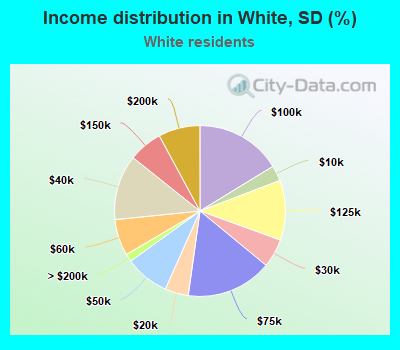 Income distribution in White, SD (%)