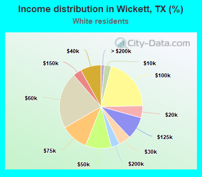 Income distribution in Wickett, TX (%)