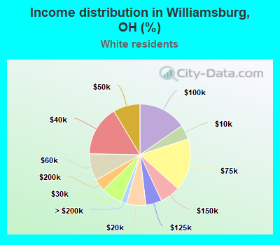 Income distribution in Williamsburg, OH (%)