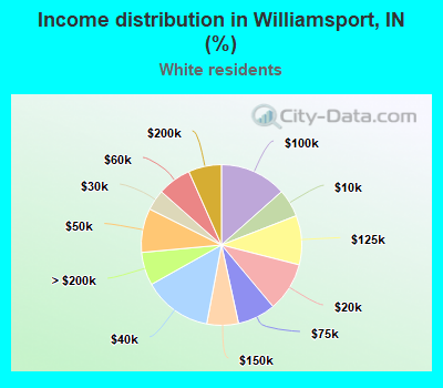 Income distribution in Williamsport, IN (%)