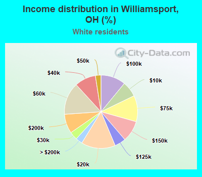 Income distribution in Williamsport, OH (%)