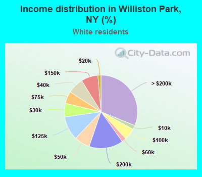 Income distribution in Williston Park, NY (%)