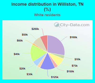 Income distribution in Williston, TN (%)