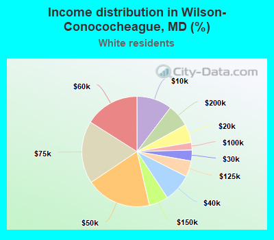 Income distribution in Wilson-Conococheague, MD (%)