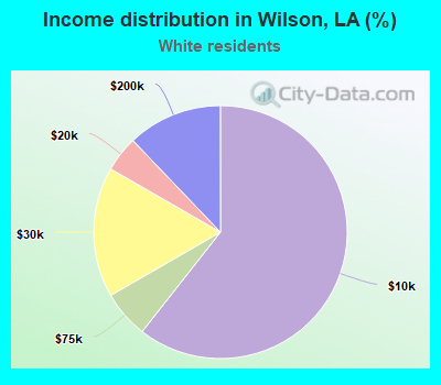Income distribution in Wilson, LA (%)