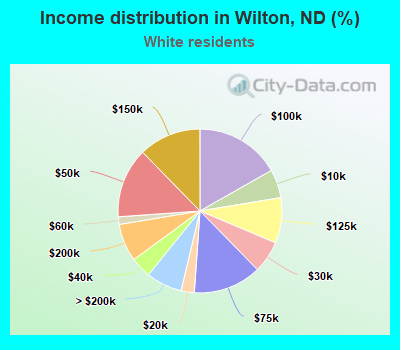 Income distribution in Wilton, ND (%)