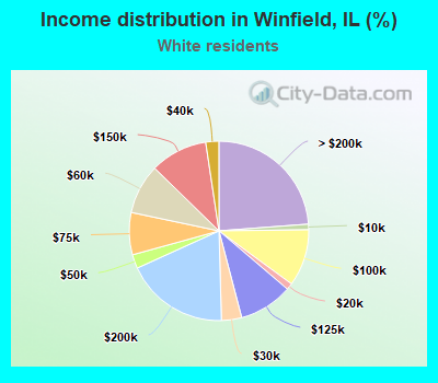 Income distribution in Winfield, IL (%)