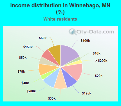 Income distribution in Winnebago, MN (%)