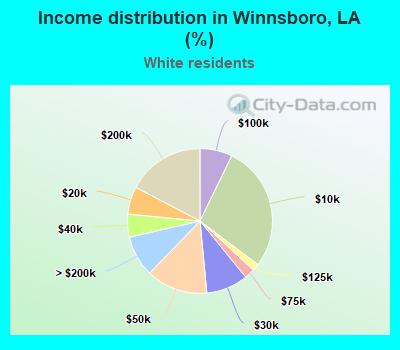 Income distribution in Winnsboro, LA (%)