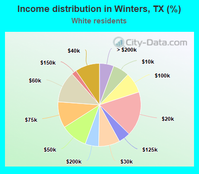 Income distribution in Winters, TX (%)