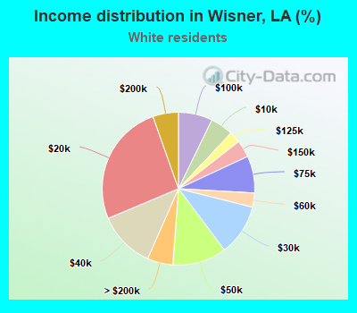 Income distribution in Wisner, LA (%)