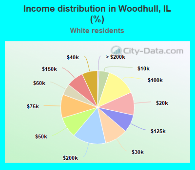 Income distribution in Woodhull, IL (%)