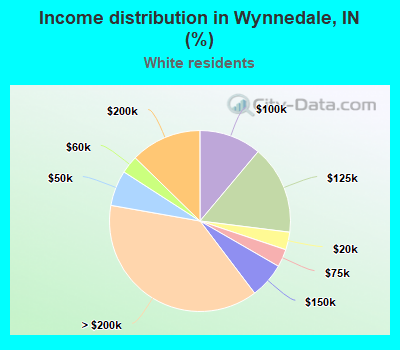 Income distribution in Wynnedale, IN (%)
