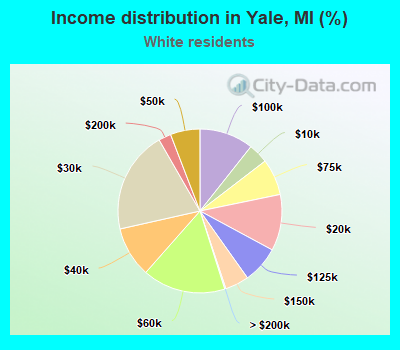 Income distribution in Yale, MI (%)