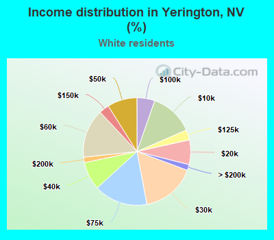 Income distribution in Yerington, NV (%)