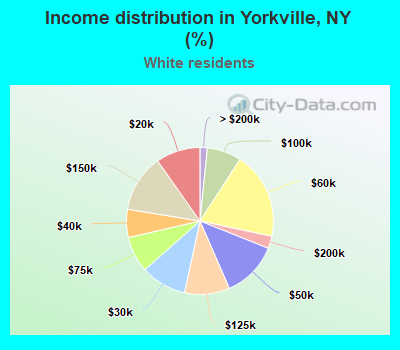 Income distribution in Yorkville, NY (%)