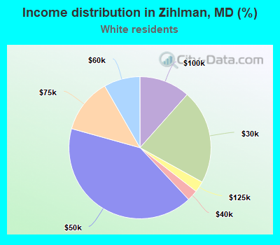 Income distribution in Zihlman, MD (%)