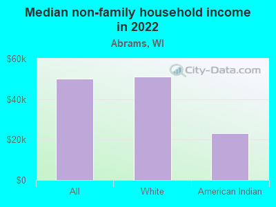 Median non-family household income in 2022