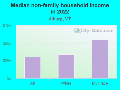 Median non-family household income in 2022