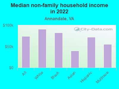 Median non-family household income in 2022