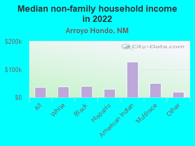 Median non-family household income in 2022