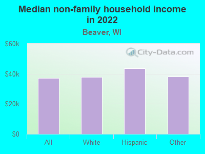 Median non-family household income in 2022