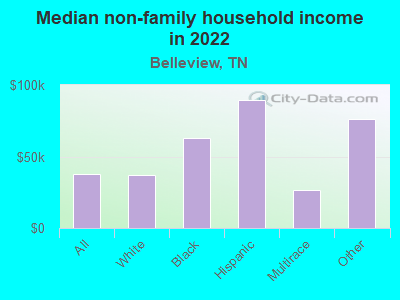 Median non-family household income in 2022