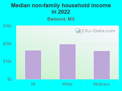 Median non-family household income in 2022