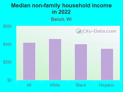 Median non-family household income in 2022