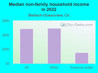 Median non-family household income in 2022