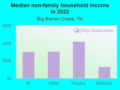 Median non-family household income in 2022