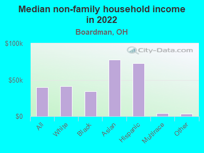 Median non-family household income in 2022