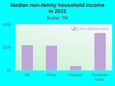 Median non-family household income in 2022