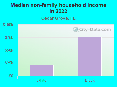 Median non-family household income in 2022