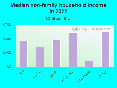 Median non-family household income in 2022