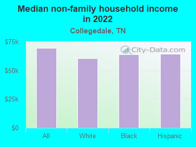 Median non-family household income in 2022