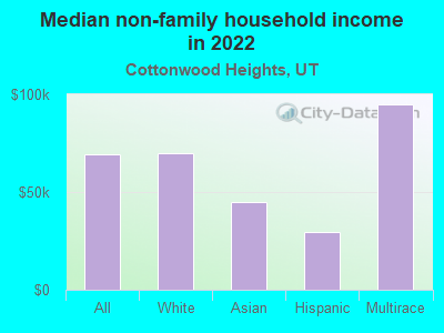 Median non-family household income in 2022