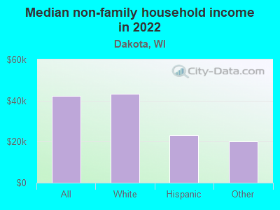 Median non-family household income in 2022