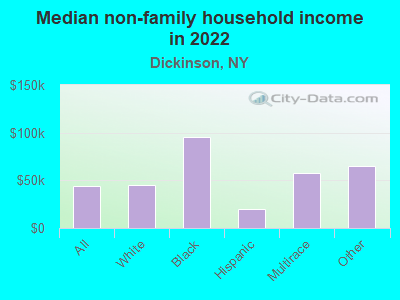 Median non-family household income in 2022