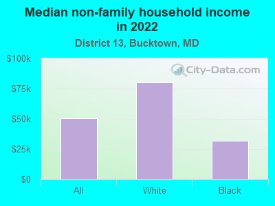 Median non-family household income in 2022