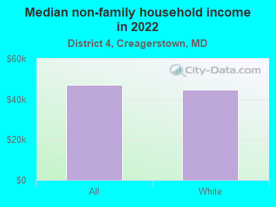 Median non-family household income in 2022